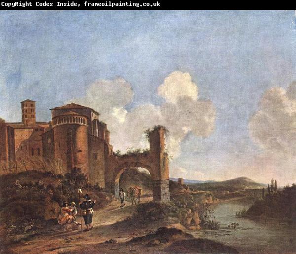 ASSELYN, Jan Italian Landscape with SS. Giovanni e Paolo in Rome